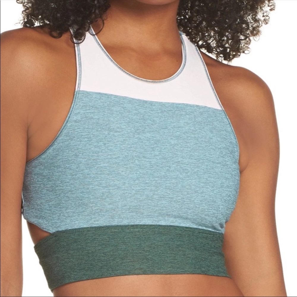 NWOT OUTDOOR VOICES Tri tone slashback crop top